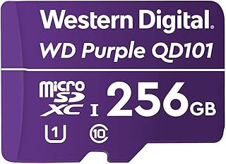 Compare Western Digital WD Purple SC QD101 256GB Smart Video Surveillance microSDXC Card, Ultra Endurance Up to 128 TBW at KSA Price