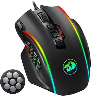 Compare Redragon Gaming Mouse, MMO Mouse Gaming UP 12400 DPI, 19 Macro Programmable Buttons, RGB Mouse with 12 Side Buttons, 8 * 2.4g Weight Tuning for PC Laptop MOBA FPS, M901K, Black at KSA Price
