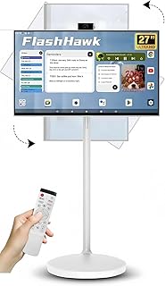 Compare 27 Inch ??????? Portable Smart TV Touch Screen Monitor ???? ?????? with Adjustable Floor Stand, Android 15 OS | Buildin Camera | 6G RAM+128G Storage, 9000aMh Battery 10H Video Play Time at KSA Price