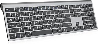 Compare cimetech Rechargeable Wireless Keyboard for MacMacBook, 2.4G USB Full Size Slim Computer Keyboard for Windows, PC, Laptop  Grey at KSA Price