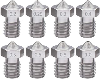 2pcs V5 V6 Stainless Steel Nozzle 0.2/0.3/0.4/0.5/0.6/0.8mm…