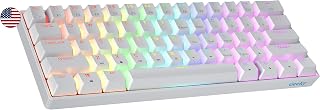 Compare Geeky GK61 SE 60% Mechanical Gaming Keyboard, 61 Keys Multi Colour RGB LED Backlight for PCMac Gamers, ANSI US American Layout White, Mechanical Speed Yellow at KSA Price