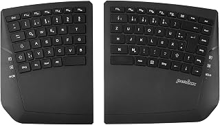 Compare Perixx PERIBOARD624B Wireless Ergonomic Keyboard, Split Design, TKL, Adjustable Tilt, QWERTZ Layout, Black at KSA Price
