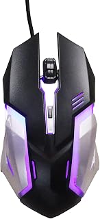 Compare Wired Mouse, X7 Wired Optical Mouse 1600 DPI 7 Colours Automatic Breathing Light USB Port Gaming Luminous Mice Computer Accessories for PC Computer Laptop Black at KSA Price