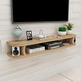 Compare Floating Shelf WallMounted Tv Cabinet WiFi Router Set Top Box DVD Player Small Speaker Projector Shelf Wall Shelf Tv Stand Tv Board,White 140CM,Colour Name:Black 80 Cm at KSA Price