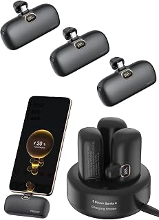 Compare PEGANT Power Bank 5000mAh, 3 Compact Powerbanks with Charging Station, USB C Fast Charging Travel Charger Kit, Portable External Backup Battery, 20W PD3.0 18W QC3.0, Compatible with iPhone 15 at KSA Price