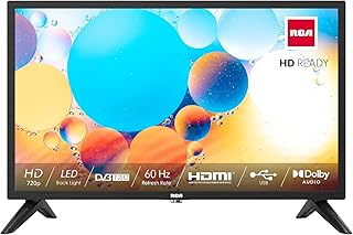 Compare RCA B24F1 24 Inch HD TV, DVBTT2C Dolby Digital Audio Kitchen TV, HD LED Backlighting Display, HDMI VGA PC Audio SCART USB Record Media Player, Small TV for Small Lounge Kitchen, Black… at KSA Price