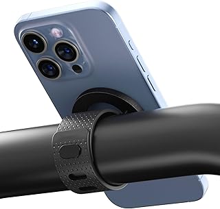 Compare Phone Holder, Magnetic, Compatible with MagSafe, Fitness Bike, Gym Equipment Mount, Stroller, Cart Handlebar Phone Mount, Adjustable Strap for iPhone, Android Smartphones at KSA Price