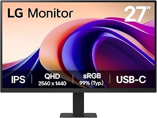Compare LG 27U631AB 27 Inch Desktop PC Screen – IPS Panel QHD Resolution 2560 x 1440, 5ms 100Hz, HDR 10, sRGB 99% CIE1931, Tiltable, HDMI 2.0, USBC 15W at KSA Price