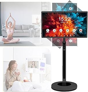 32-Inch Portable Smart TV on Wheels with Touch…
