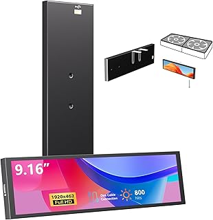 9.16" Computer Temp Monitor, FHD 1920x462…