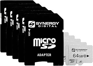 Compare Synergy Digital 64GB Micro SDXC Secure Digital UHSI Memory Cards, Compatible with Nokia 6066 Cell Phone  Class 10, U1, 100MBs, 300 Series  Pack of 5 at KSA Price