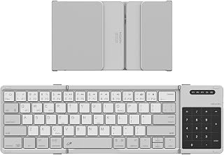Compare Nillkin Cube Pocket Foldable Bluetooth Keyboard with Touchpad – UltraPortable TriFold Design, 64Key Layout, MultiDevice Bluetooth 5.0, TravelReady – Grey at KSA Price