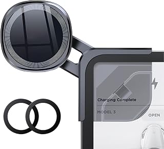 Compare KASTWAVE Phone Mount for Tesla Model 3Y, Phone Holder Wireless Recharge Super Magnet with 3M, Multiple 360° Rotation Adjustment, for All iPhone & Android Phones  with Magnetic Ring at KSA Price