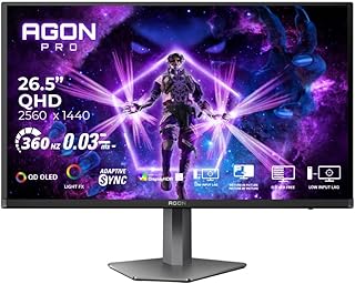 Compare AOC AGON Pro AG276QSD Gaming Monitor 26.5inch QHD 2560×1440, QDOLED, 360Hz Refresh Rate, 0.03ms Response Time, Adaptive Sync, BlackGrey at KSA Price