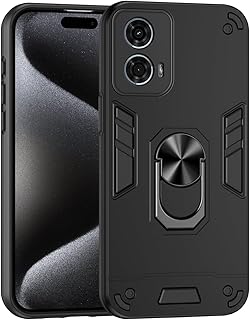 Compare Compatible with Motorola Moto G24 Power Phone Case Kickstand Shockproof Military Grade Drop Proof Rugged Protective Case PC Matte Texture Hard Bumper CoversSiyah at KSA Price
