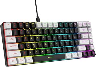 Compare Gaming Keyboard, RGB Backlit Wired Keyboard, 84 Keys Quiet Mechanical Keyboard for PC Typist, Travel, Easy to Carry on Business Trip Black at KSA Price