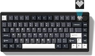 Compare Womier 75% Wireless Mechanical Gaming Keyboard with Knob & Display, Bluetooth 5.02.4GHzUSB C Thocky Creamy Keyboard for PC Computer, 8000mAh Battery Hot Swappable Key Board for WinMac MT75Grey at KSA Price