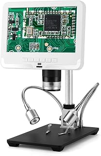 Compare Andonstar 7'' LCD Screen AD206 Digital Microscope for PCB Check SMT SMD THT Soldering Microscopic Observation and Phone Repair Color : White, Magnification : 200X at KSA Price