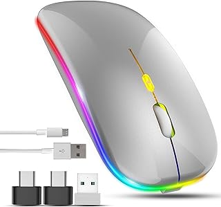 Wireless Rechargeable Bluetooth Mouse for Laptop,…
