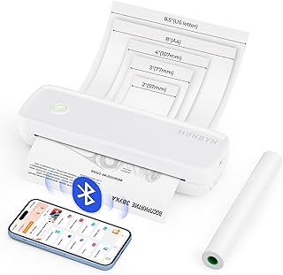 MUNBYN ITP04 Portable Thermal Printer A4, Thermal…