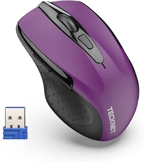 Compare TECKNET Wireless Mouse, Pro 2.4G USB Cordless Mice Optical PC Computer Laptop Mouse With 24 Month Battery Life, 2600 DPI 5 Adjustment Levels, Nano Receiver, 6 Buttons For Windows Mac Macbook Linux at KSA Price