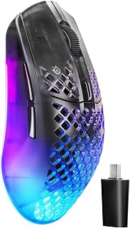 Compare SteelSeries Aerox 3 Wireless Gen 2  Ultralight 68g Gaming Mouse, 4K Polling, 26K DPI Optical Sensor, 200 Hours Battery Life, IP54, 80 Million Clicks, RGB, Pure PTFE Gliding Feet, Shadow at KSA Price