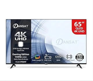 Compare DANSAT 65" QLED 4K UHD Smart Googl TV Gaming Edition DTQ65U 144Hz at KSA Price