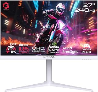 Compare GAMEON 27” Fast IPS Gaming Monitor – QHD 2K 2560x1440p, 240Hz, 0.3ms MPRT, HDMI 2.1, FreeSync GSync, Crosshair Assistant, HDR Ready, VRR, PS5 Compatible, GOA27QHD240IPS  White at KSA Price