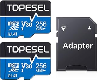 Compare TOPESEL 256GB Micro SD Card 2 Pack, 4K HUD, U3 SDXC TF Card with Adapter HighSpeed UHSI V30 Micro Flash Memory Card for Smartphones, Cameras, Dash Cams at KSA Price