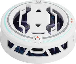 Compare Cryfokt Cell Phone Cooling Fan Efficient Semiconductor for Playing Game Watching Video, with Magnetic Adsorption, ABS Aluminum Material for Smartphone Players White at KSA Price