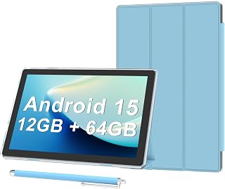Android 15 Tablet 10 inch Tablets with Case,…