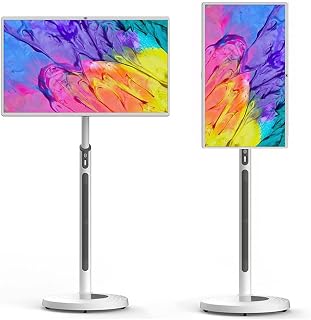 Portable TV on Wheels 32 Inch, Smart Rolling…