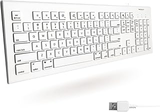 Macally Full Size USB Wired Keyboard for Mac…