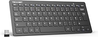 Compare TECKNET 2.4G Wireless Keyboard For WindowsChrome OS, UK Layout Compact Mini Keyboards, Small Silent WhisperQuiet Keyboard with 12 months Battery Life Black at KSA Price