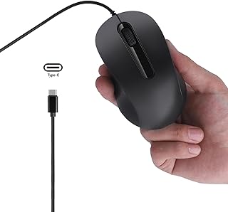 Type-C Wired Mouse with Silent Click, Ergonomic USB…