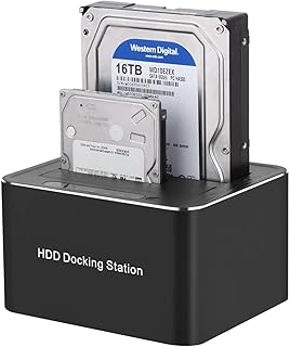 Compare External Hard Drive Docking Station,USB 3.0 To SATA IIIIII DualBay Docking Station  Dual Bay Docking Station For 2.5 Or 3.5inch SSD HDD With Hard Drive DuplicatorCloner 32TB at KSA Price