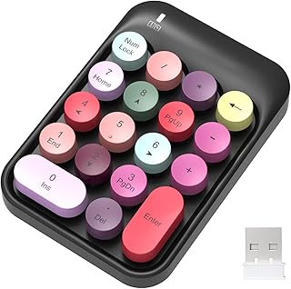 Compare FELICON Wireless Numeric Keypad 18 Keys with 2.4G Mini Portable Silent Number Pad USB Receiver Financial Accounting Keyboard Extensions for Laptop Desktop PC Pro（Black Mix） at KSA Price