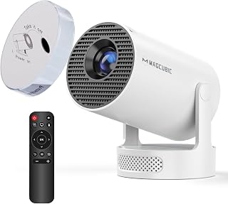 Compare Magcubic 2025 Upgraded Mini Projector 4K support with WiFi 6 and Bluetooth 5.4, 5w Soundbase Speaker, Portable Projecteur with Auto Vertical Keystone 180° Rotatable Lens Cap for Movie Home HY300Pro+ at KSA Price