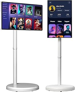 21.5 Inch Smart Portable TV on Wheels, 8-Hours…