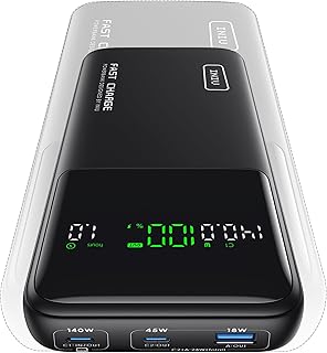 INIU 140W Power Bank, Compact 25000mAh High Capacity…