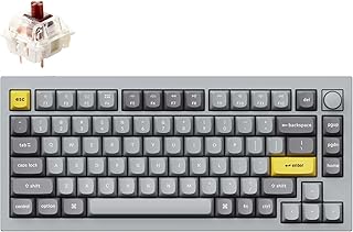 Compare Keychron Q1 QMK Knob Version Gateron Phantom Mechanical RGB Keyboard Brown Switch Custom HotSwappable Space Grey at KSA Price