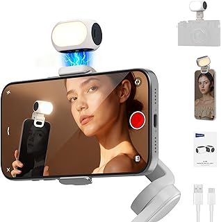 Compare NEEWER BASICS Magnetic Selfie Fill Light with Phone ClipCold Shoe Mount Compatible with DJI OSMO Mobile 7P 7 SE ZHIYUN Gimbal iPhone, CRI90+ 800mAh Small LED Camera Video Recording Lighting, NL40B at KSA Price