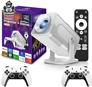 Compare HCS350 Pro Retro Smart Game Projector,64G,4K Projector and Game 1280 * 1080P Builtin 30000 Games,Android 12,Portable video game with 2 Wireless Controllers,5G WiFi Bluetooth,HDMI,home theater,office at KSA Price