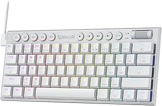 Compare Redragon Horus Mini K632W 60% RGB Wired Mechanical Keyboard, UltraSlim TriMode LowProfile Gaming Keyboard with LagFree Connection, Dedicated Media Control and Linear Red Switch, White at KSA Price