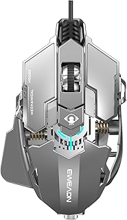 Compare EWEADN G5 Wired Gaming Mouse, Ergonomic RGB Computer Mouse, 12800 Adjustable DPI, 9 Programmable Macro Buttons with Rapid Fire Key Compatible for PCLaptopWindowsGrey&White at KSA Price