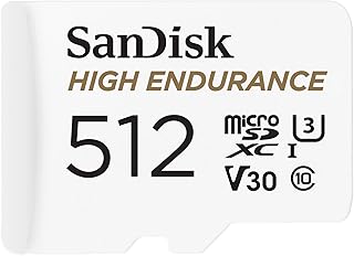 Compare SanDisk 512GB High Endurance Video microSDXC Card with Adapter for Dash Cam and Home Monitoring Systems  C10, U3, V30, 4K UHD, Micro SD Card  SDSQQNR512GGN6IA at KSA Price