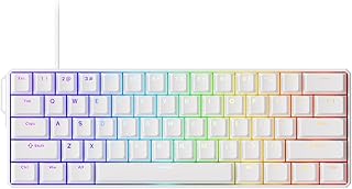 Compare MONSGEEK FUN60 Ultra Rapid Trigger Gaming Keyboard 8k Magnetic Switch TMR Aluminum Wired Keyboard 60% White ShineThrough MagMech, Glare Magnetic Switch at KSA Price
