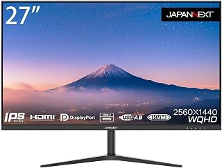 Compare JAPANNEXT PC Monitor, Computer Screen | 27'' WQHD IPS Panel | Adjustable Tilt, Power Delivery Via USBC, Blue Light Filter, KVM Technology, GSyncFreeSync | Computer Monitors at KSA Price