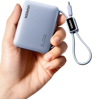 UGREEN 10000mAh Mini Power Bank 33W, Built-in USB-C…